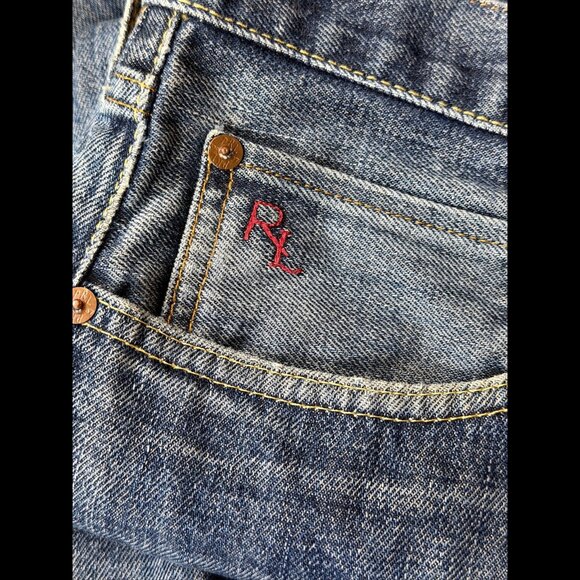 Polo Ralph Lauren Jeans 38 x 36 Mens Blue Classic Fit Acid Denim - Picture 8 of 13